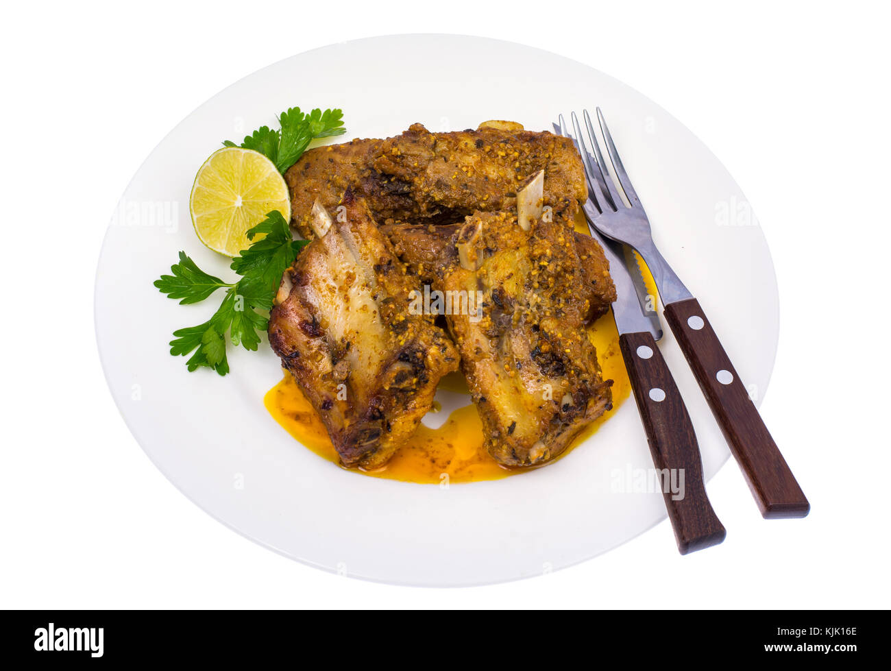 Costolette di carne in salsa agrodolce. studio foto Foto Stock