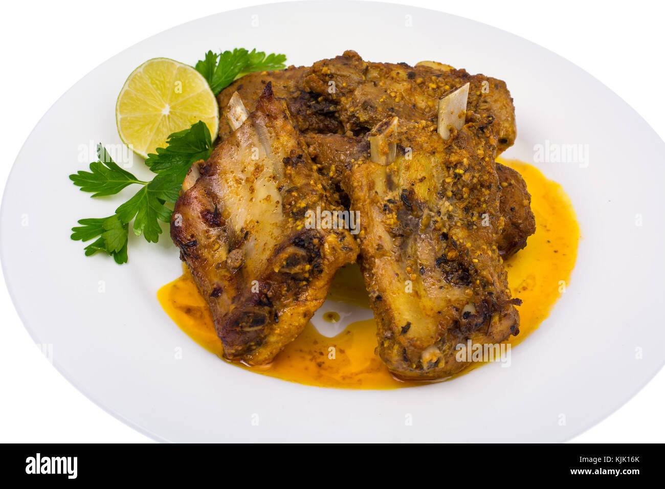 Costolette di carne in salsa agrodolce. studio foto Foto Stock