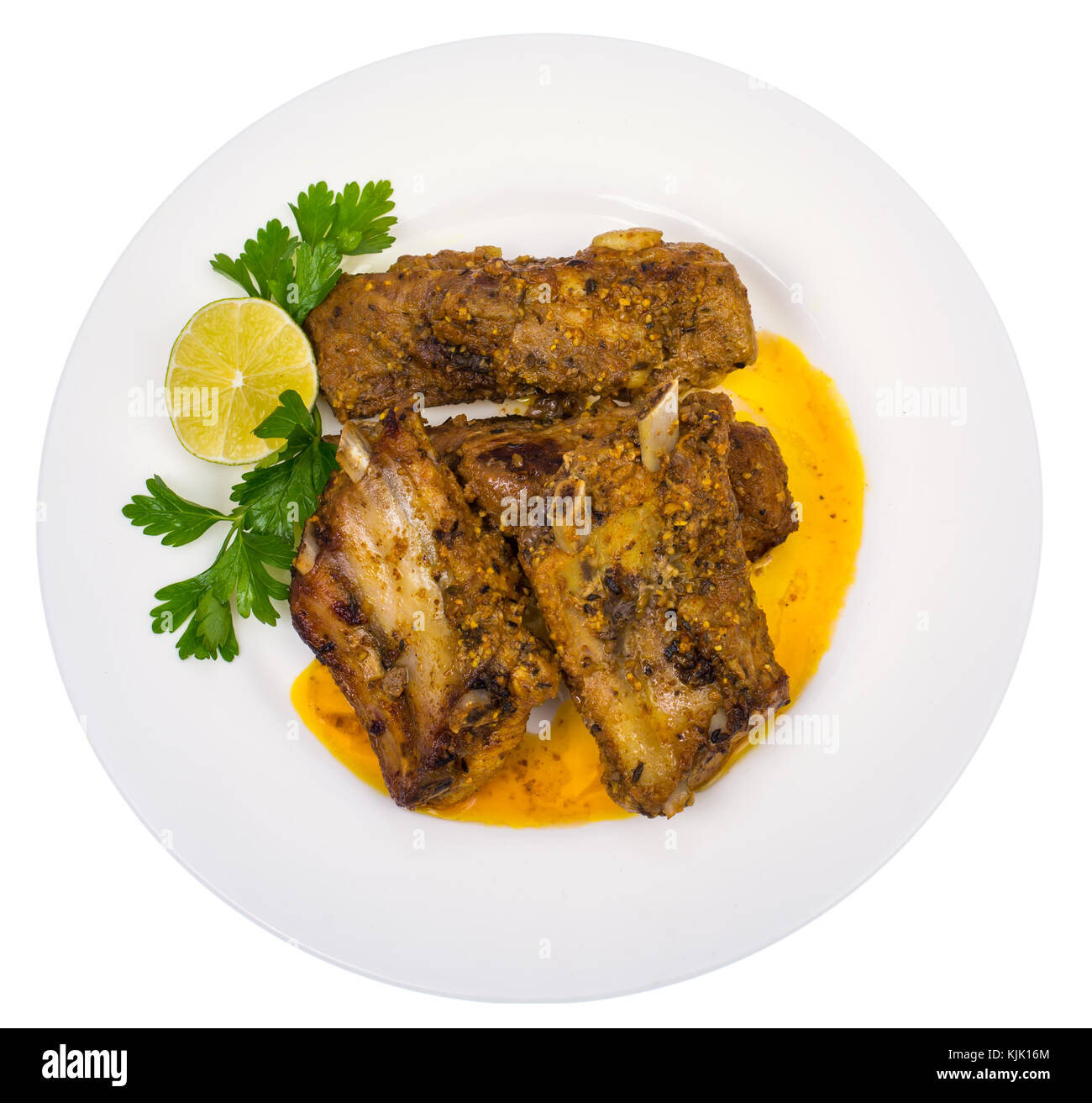 Costolette di carne in salsa agrodolce. studio foto Foto Stock