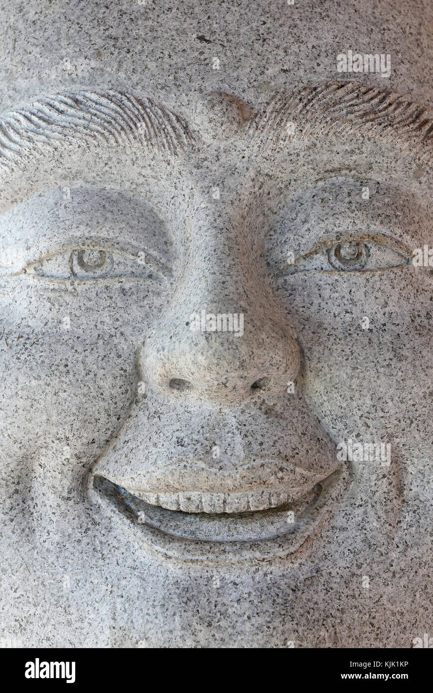 Chua Thien Lam Vai alla pagoda buddista. Buddha Sorridente - dio cinese di felicità, di ricchezza e di fortuna. Statua. Thay Ninh. Il Vietnam. Foto Stock