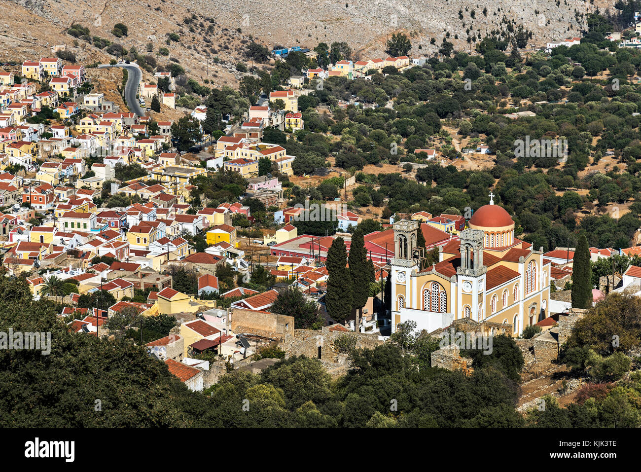 città di Symi Foto Stock