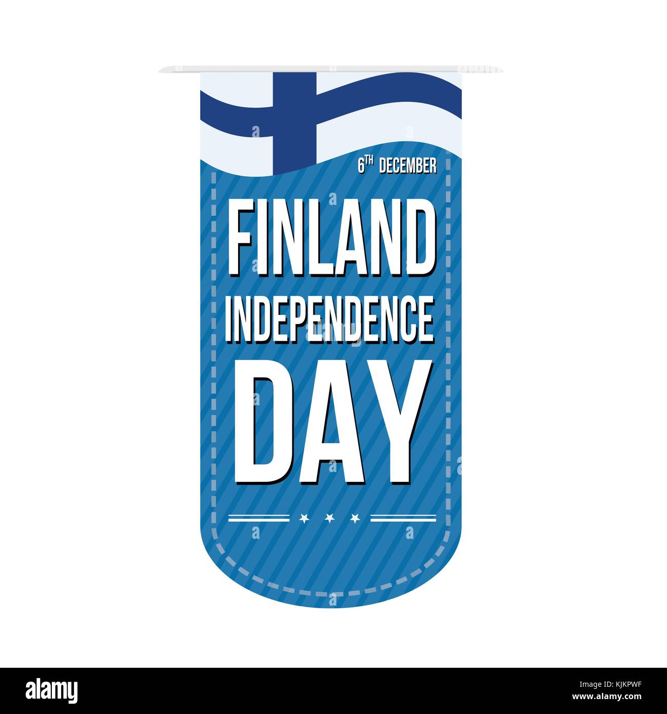 L'indipendenza della Finlandia giorno design banner su uno sfondo bianco, illustrazione vettoriale Illustrazione Vettoriale