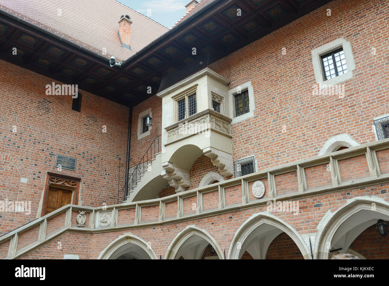 Cracovia in Polonia - agosto 4 ,2017: jagiellonska street, casa della famosa Università Jagellonica e Collegium Maius fondata dal re Casimiro nel 1364. Foto Stock