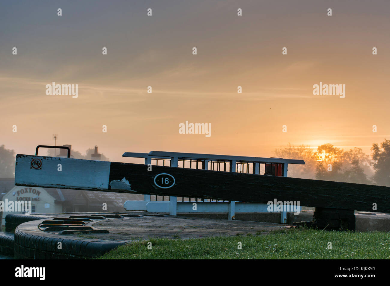 Foxton si blocca a sunrise, leicestershire Foto Stock