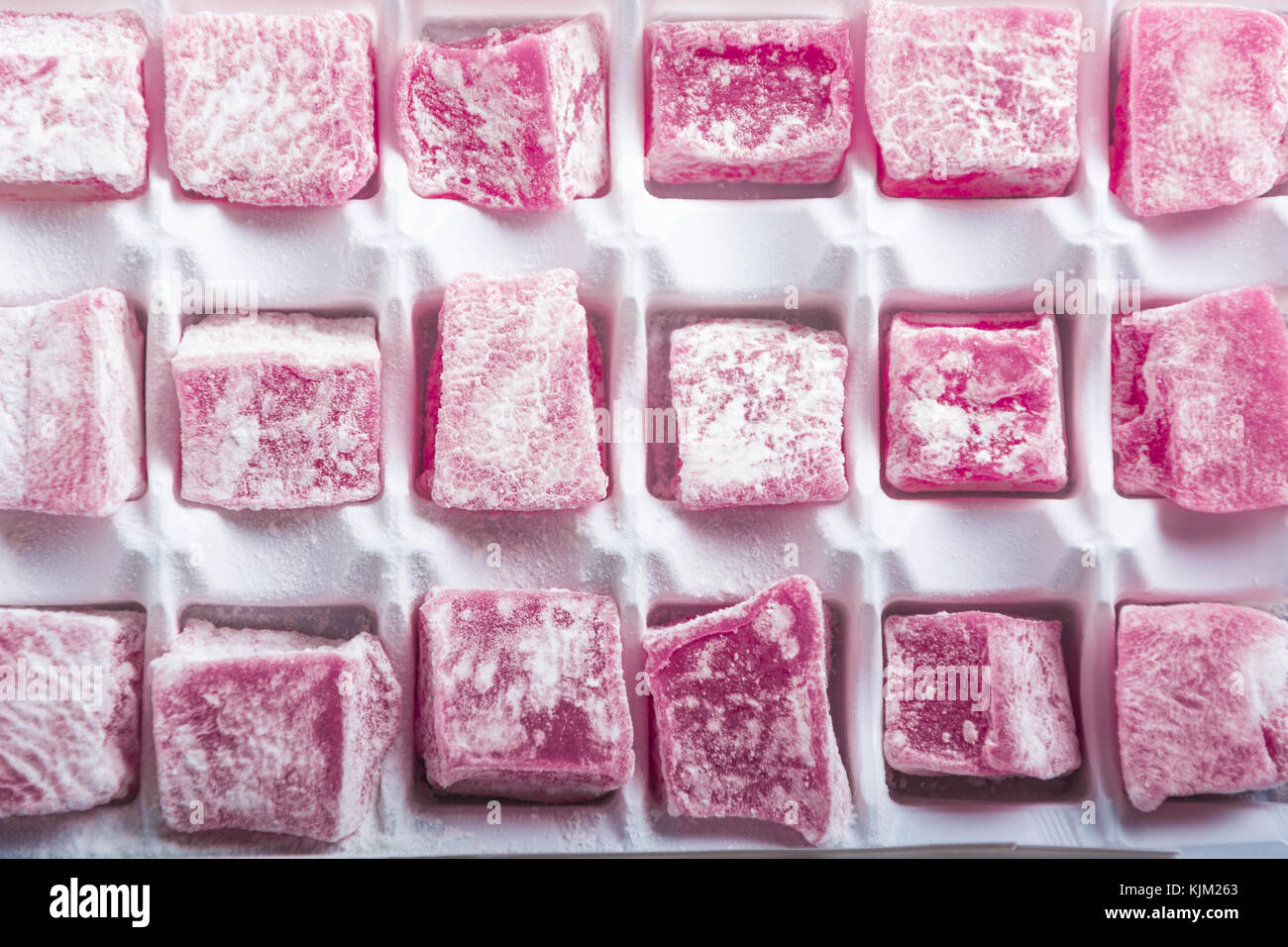 Set di rosa fresca candy caramelle pasta dolce il giorno di san valentino Foto Stock