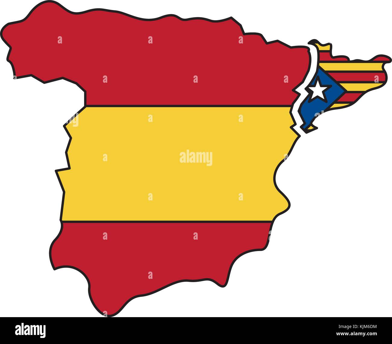 Catalunya bandiera e scheda paese separato dalla Spagna ima icona Illustrazione Vettoriale