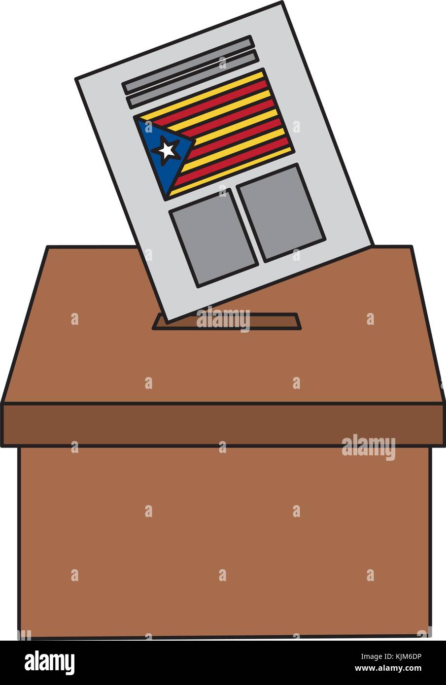 Catalunya bandiera indipendenza votazione immagine dell'icona Illustrazione Vettoriale