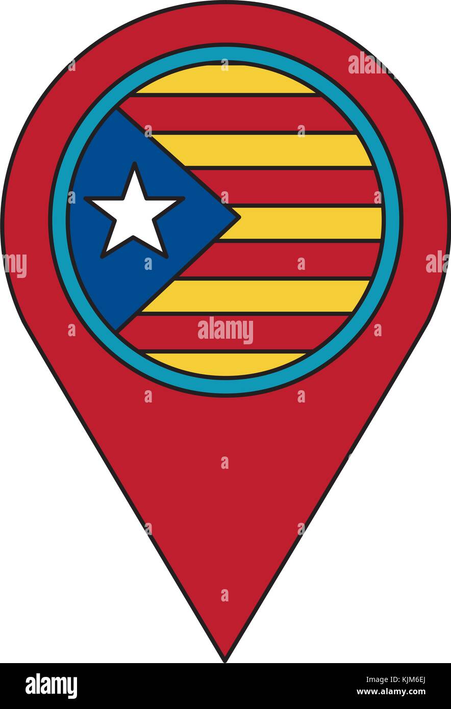 Catalunya flag pin gps immagine dell'icona Illustrazione Vettoriale