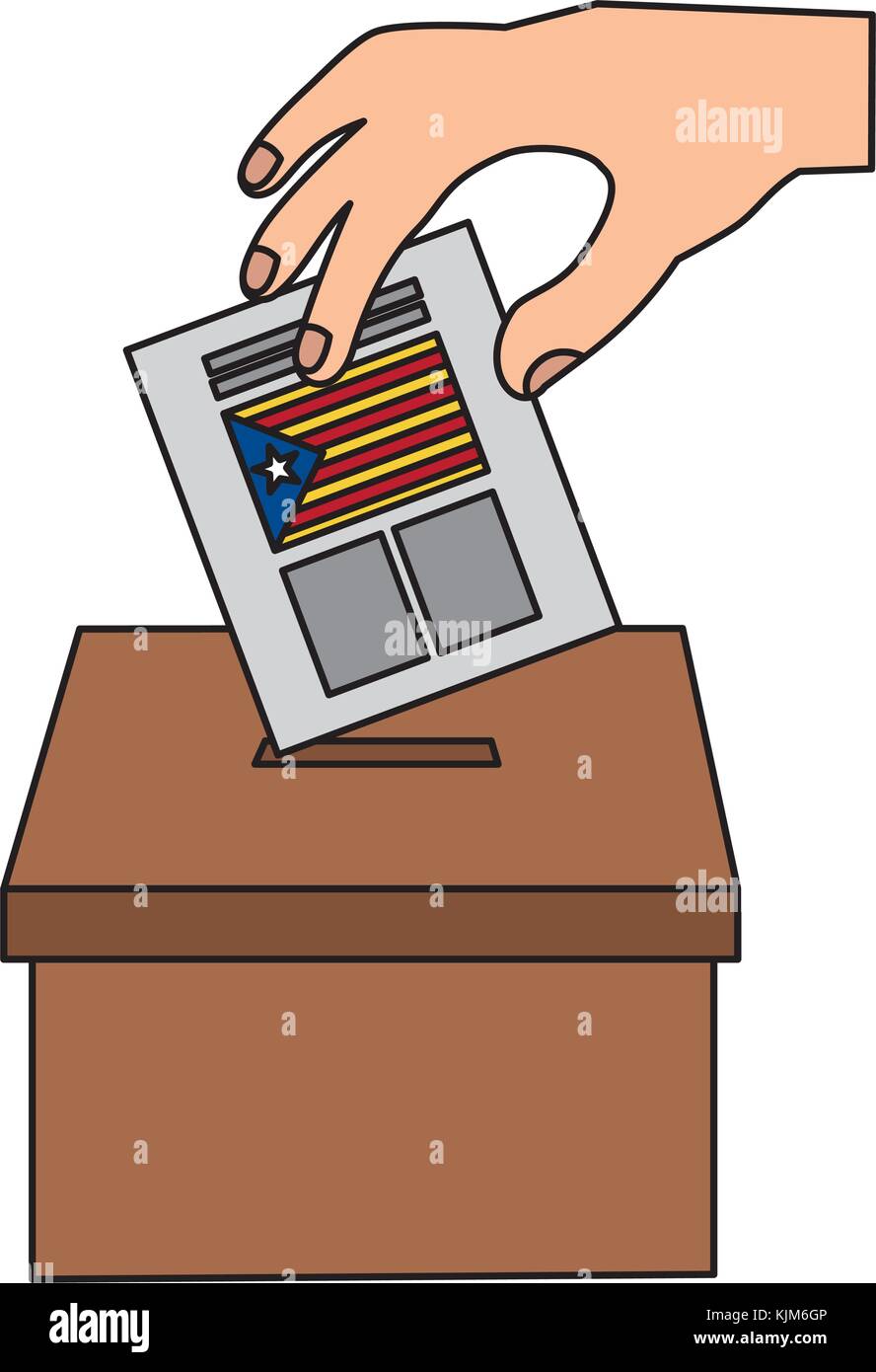 Catalunya bandiera indipendenza votazione immagine dell'icona Illustrazione Vettoriale