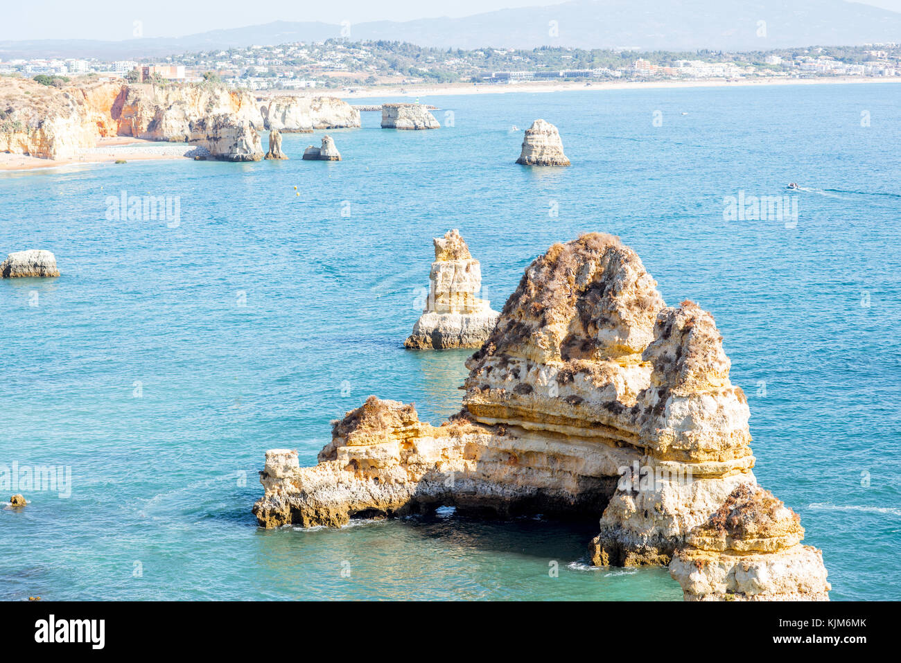 Coste rocciose a Lagos, Portogallo Foto Stock