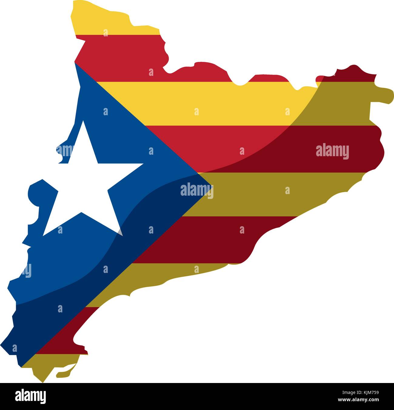 Catalunya bandiera icona immagine Illustrazione Vettoriale