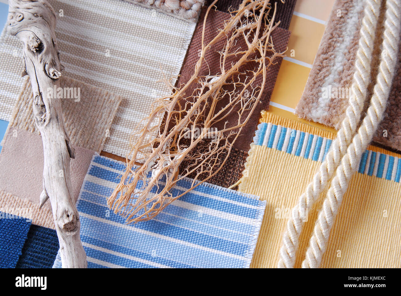 Interior design di colore selezione nel concetto di marine style Foto Stock
