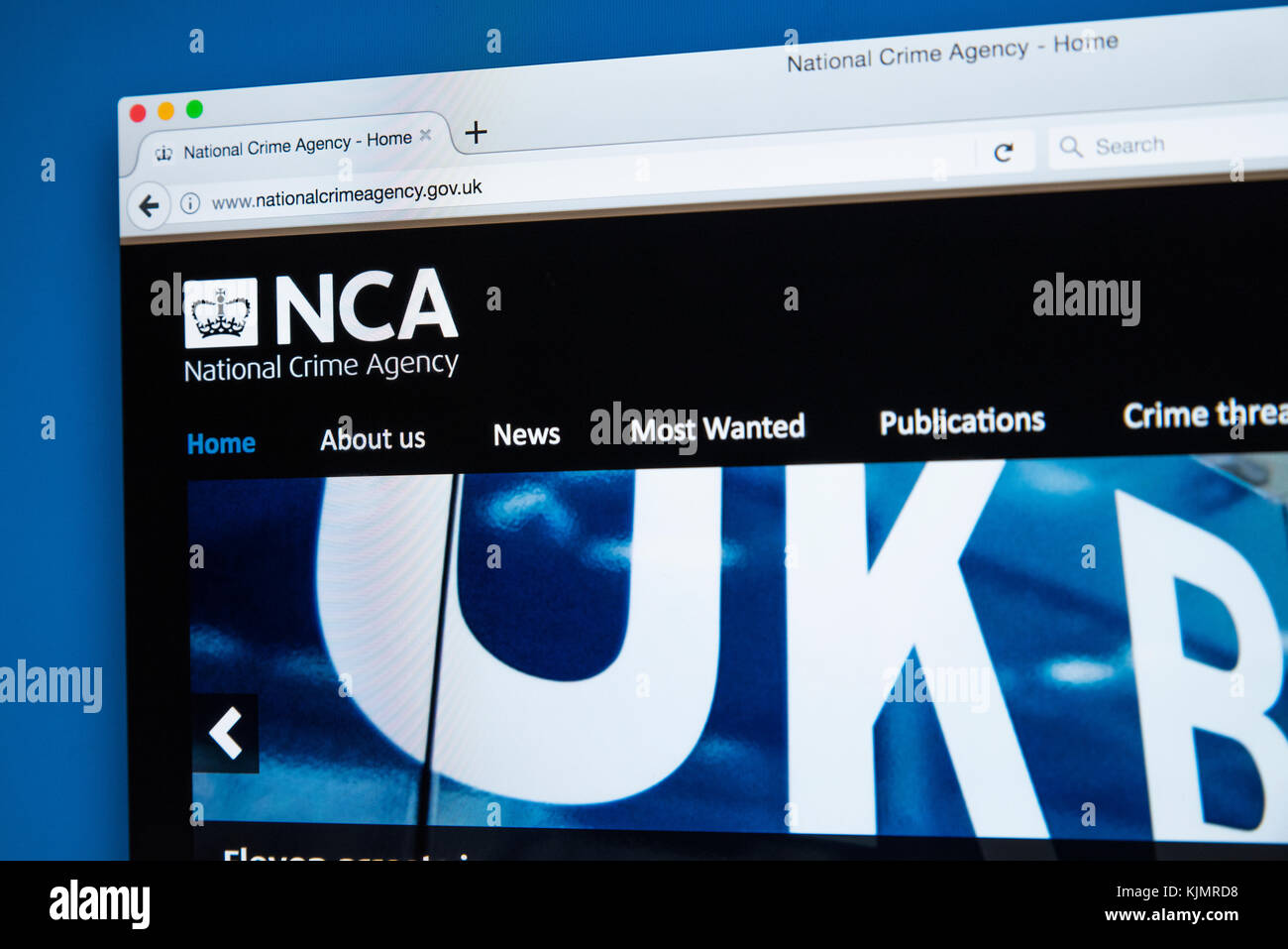 LONDON, Regno Unito - 17 NOVEMBRE 2017: la homepage del sito web ufficiale per la criminalità nazionale agenzia - il diritto nazionale Enforcement Agency nel Regno Unito, o Foto Stock
