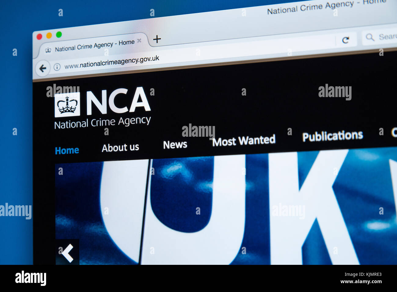 LONDON, Regno Unito - 17 NOVEMBRE 2017: la homepage del sito web ufficiale per la criminalità nazionale agenzia - il diritto nazionale Enforcement Agency nel Regno Unito, o Foto Stock