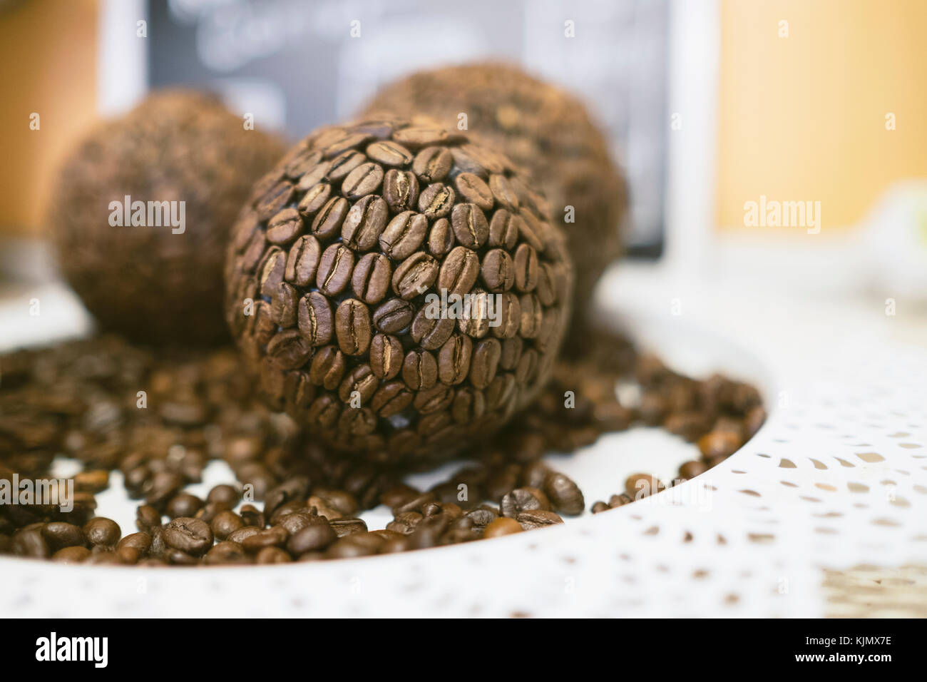 Chicco di caffè sfere Foto Stock