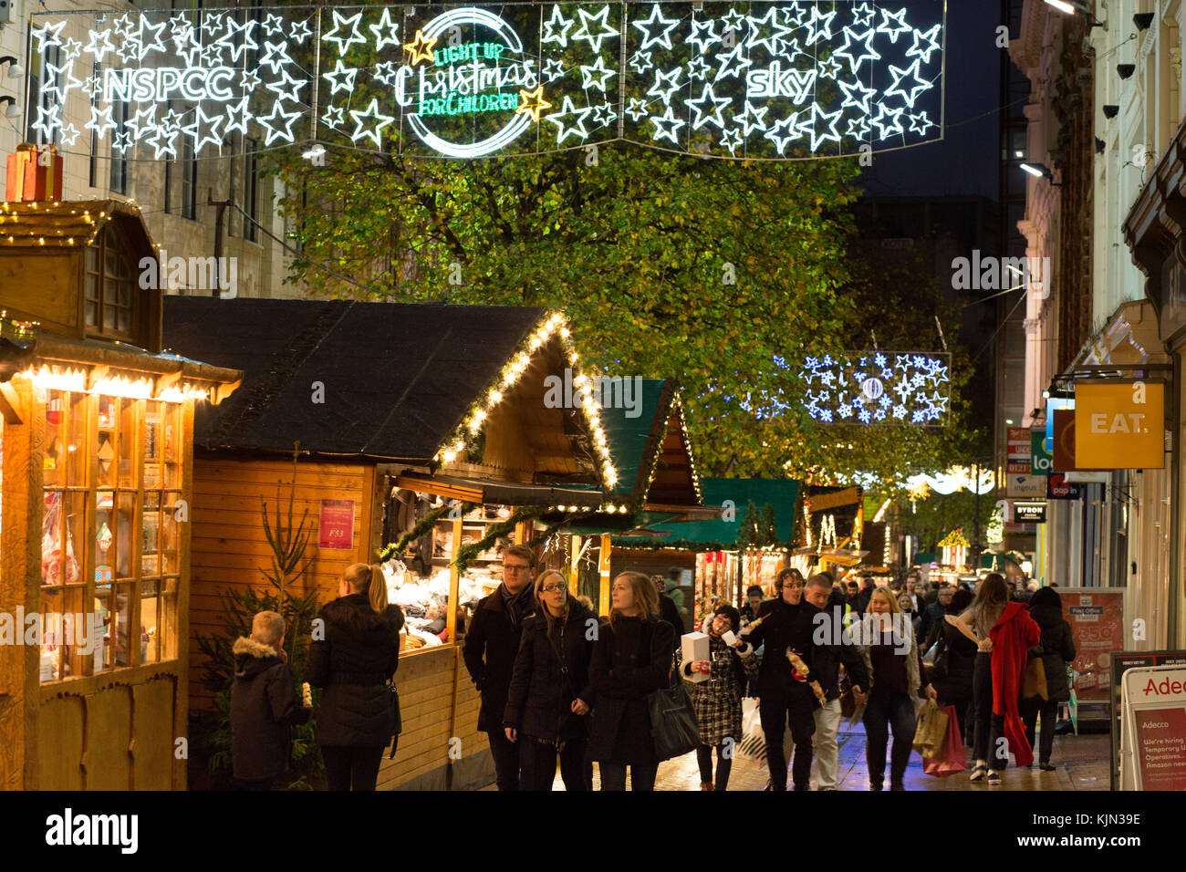 Il Frankfurt Mercatino di Natale 2017 a Birmingham, Regno Unito Foto Stock