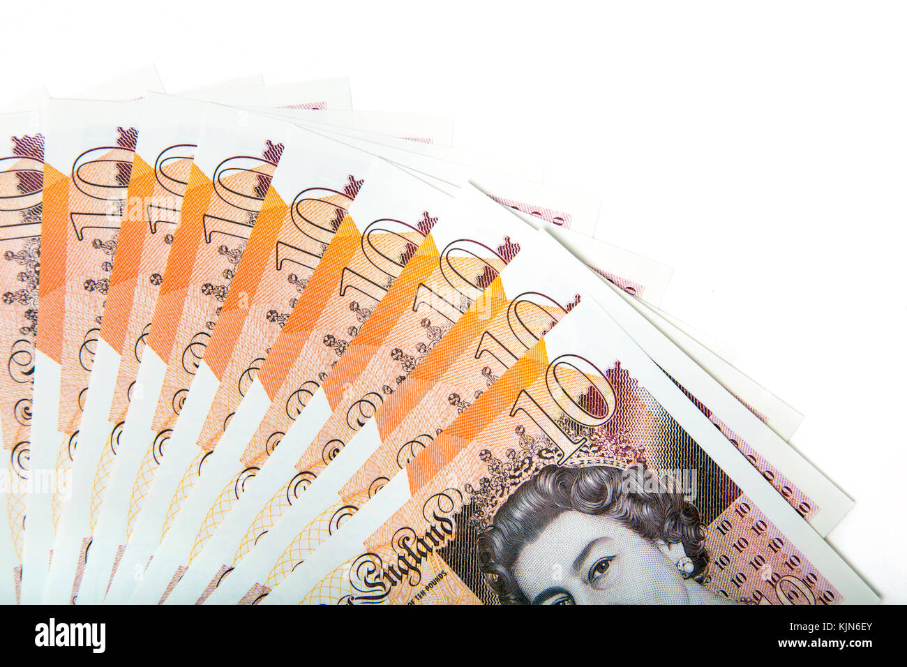 Nuovo polimero £10 pound note Foto Stock