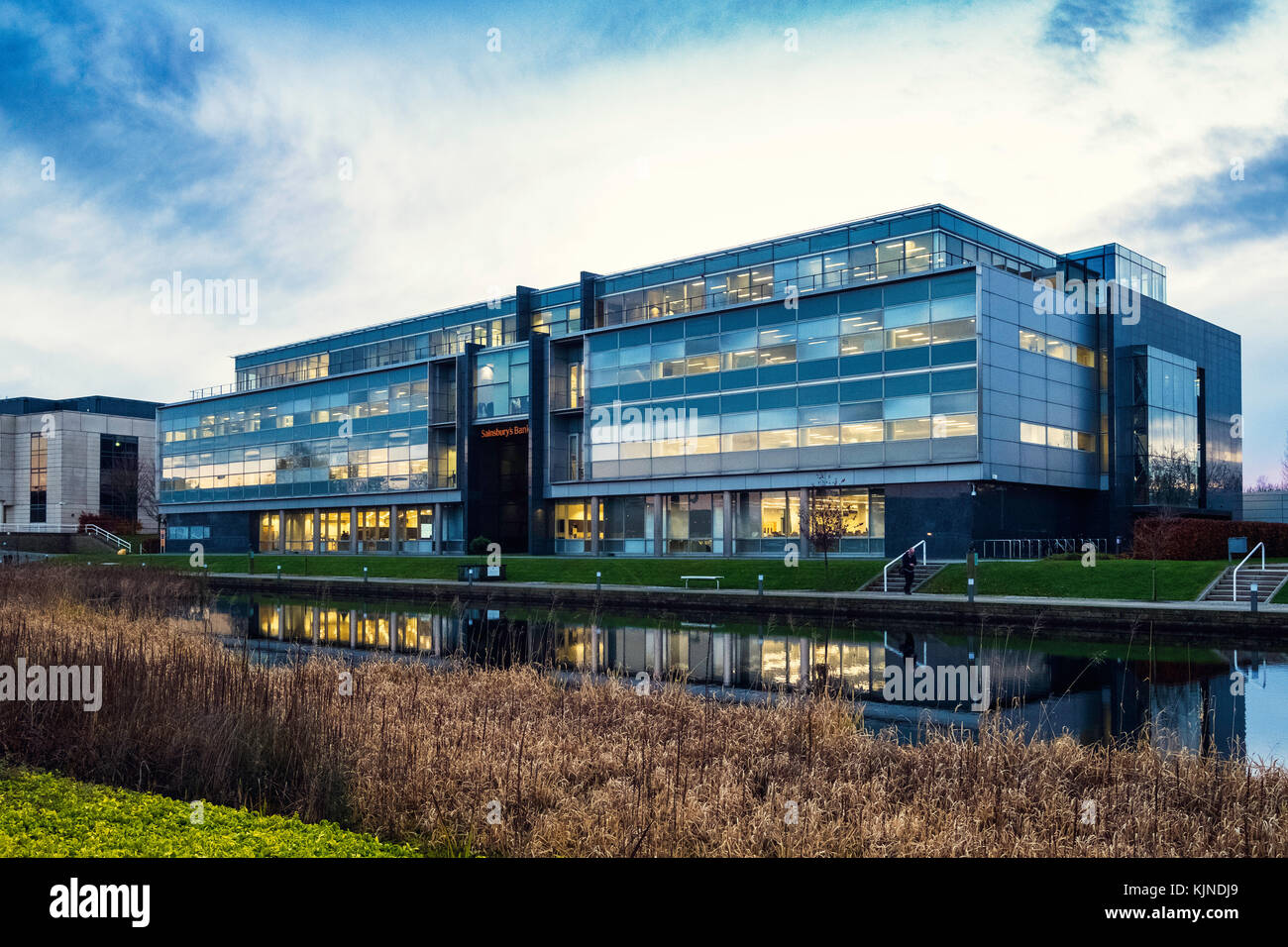 Sede centrale della Sainbury's Bank nel quartiere degli affari di Edinburgh Park, Scozia, Regno Unito Foto Stock