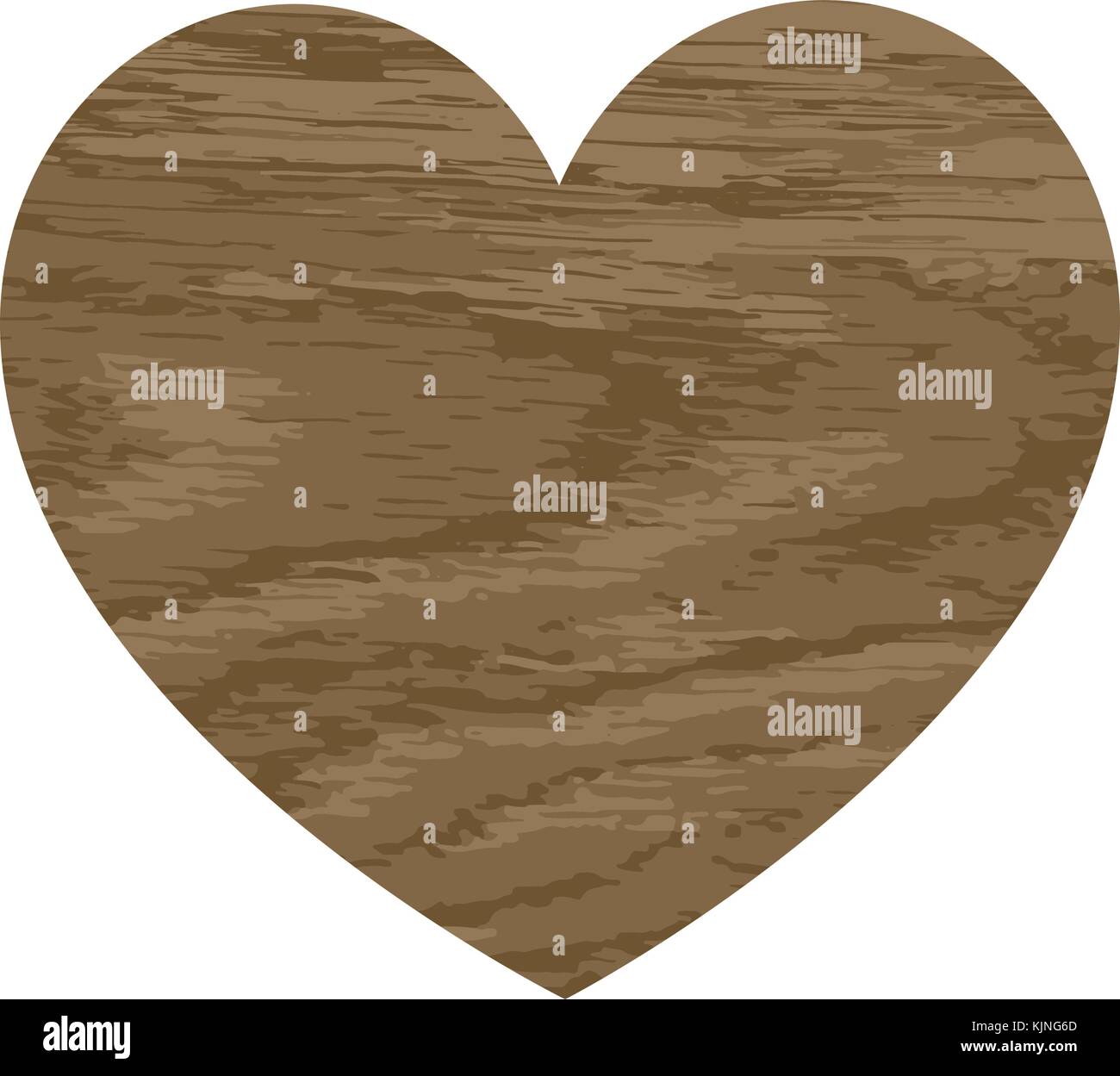 Cuore di legno con una quercia per le vacanze Illustrazione Vettoriale