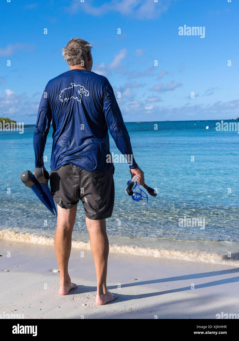 Lo snorkeling le acque tranquille sale di stagno Bay, San Giovanni, US Virgin Islands National Park Foto Stock