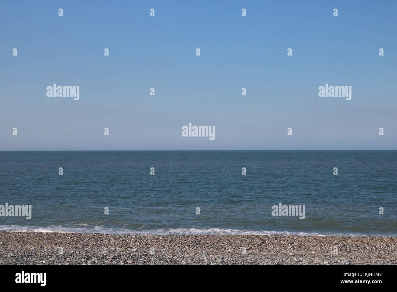 Paesaggio seascape vista di llandudno spiaggia sassosa Foto Stock