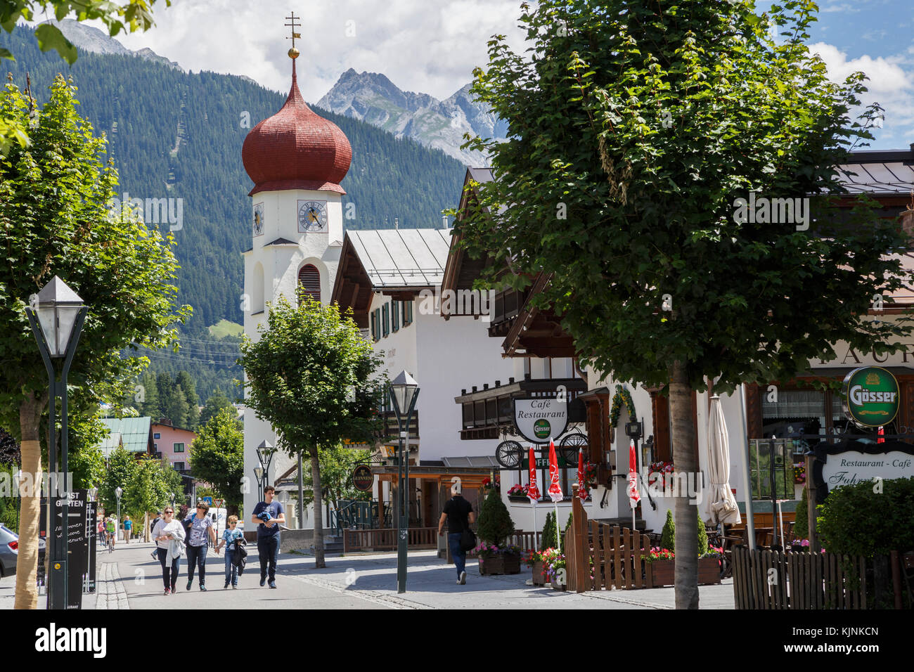 St Anton am Arlberg in estate, Austria Foto Stock