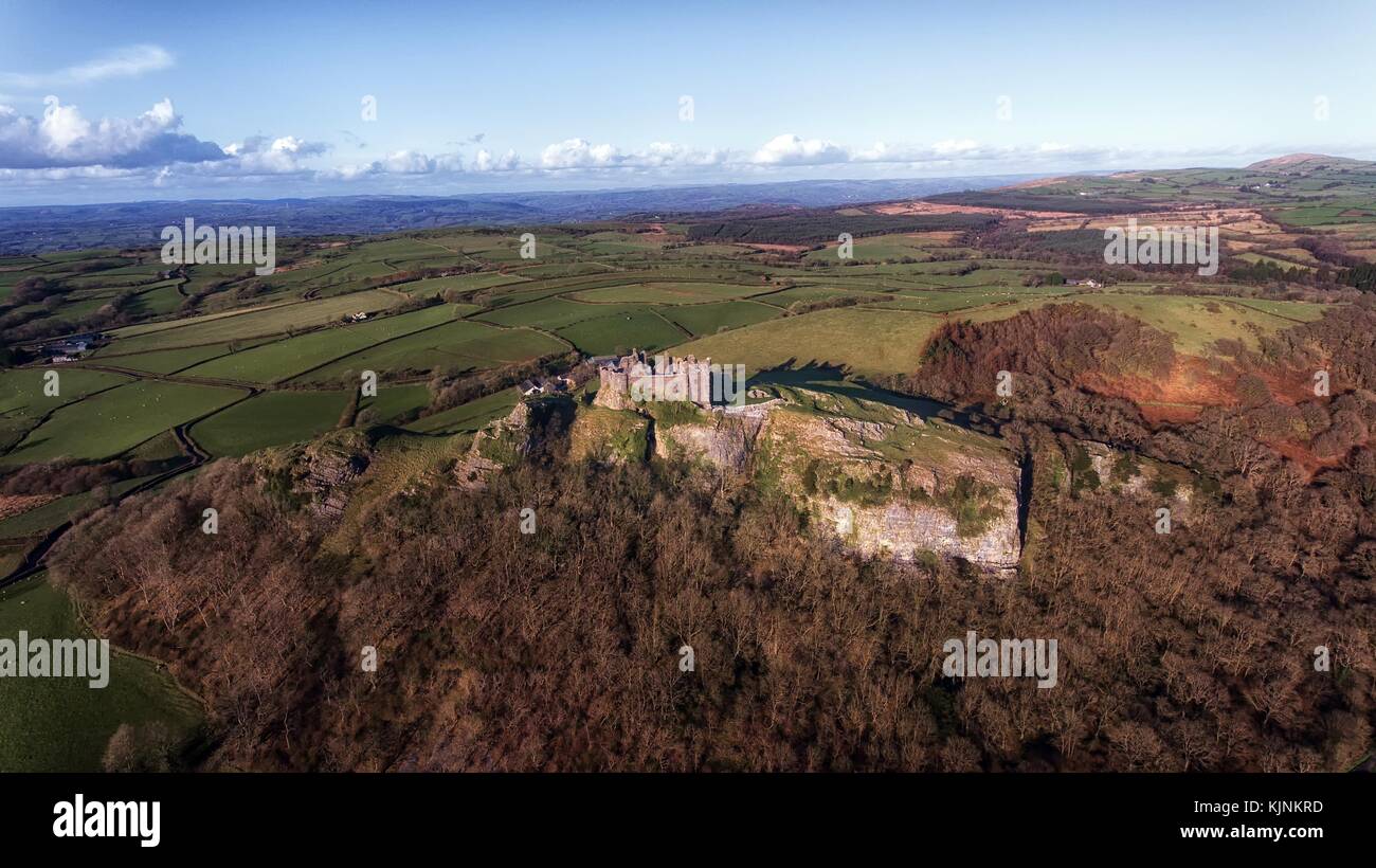 Carreg cennen castle Foto Stock