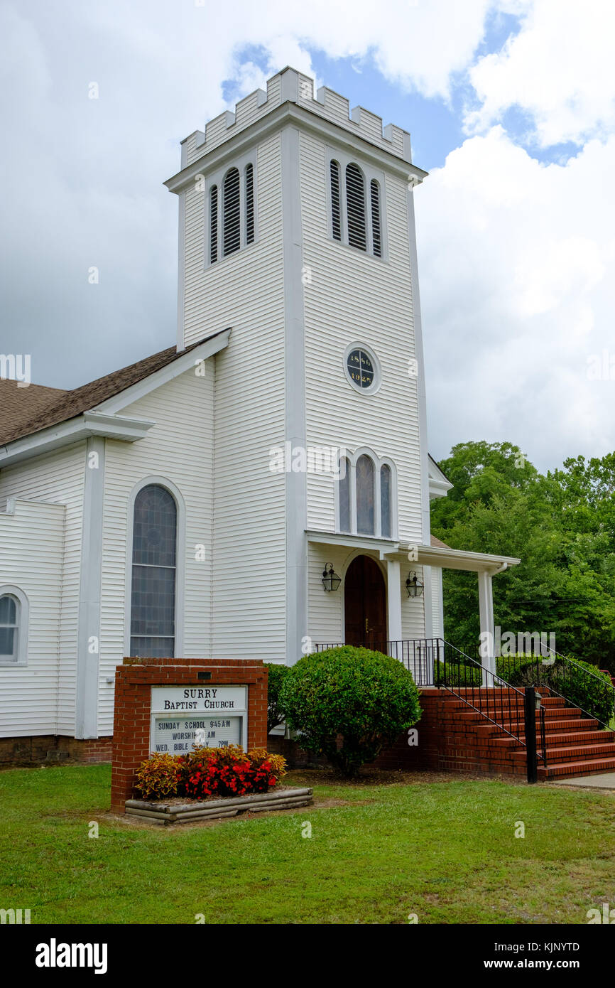 Surry Chiesa Battista, 76 Church Street, Surry, Virginia Foto Stock