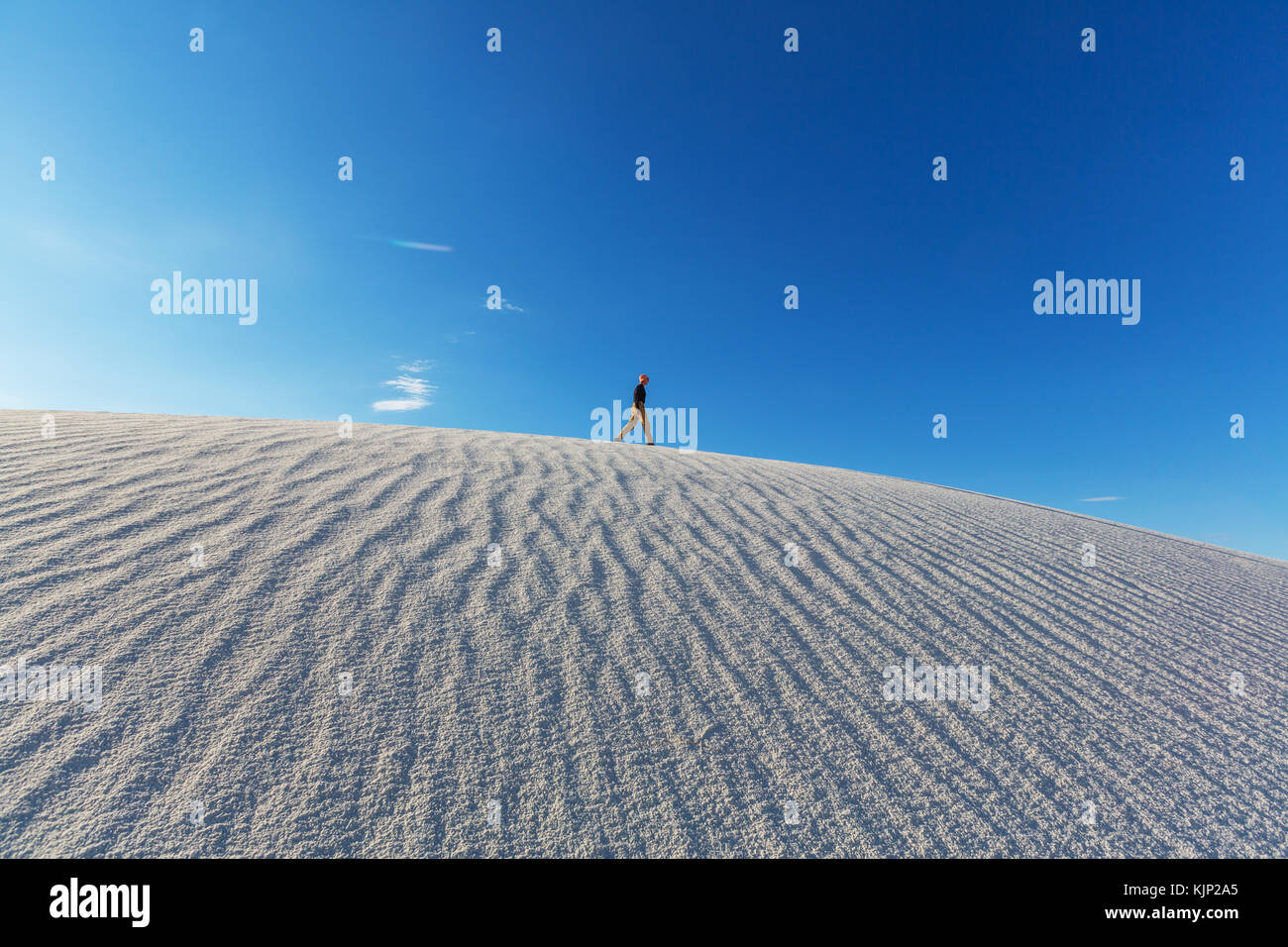 Insolito le dune di sabbia bianca a White Sands National Monument, Nuovo Messico, Stati Uniti d'America Foto Stock