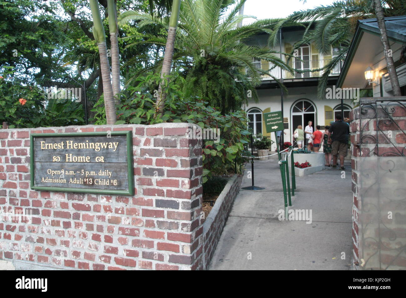 L'entrata della casa di Ernest Hemingway a Key West, Florida. Foto Stock