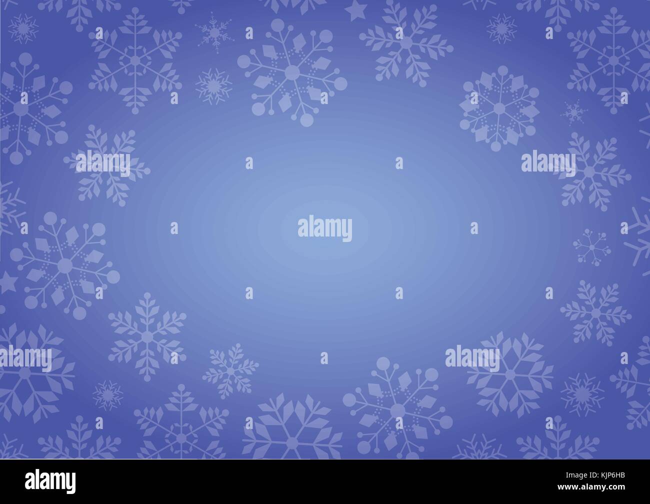 Il gradiente blu fiocco di neve invernale di confine sullo sfondo di Natale Illustrazione Vettoriale