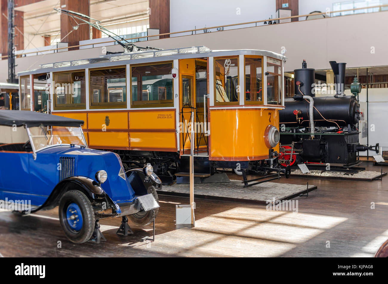 Zagabria, Croazia - Luglio 18, 2017: veicoli vintage museo tecnico a Zagabria in Croazia Foto Stock