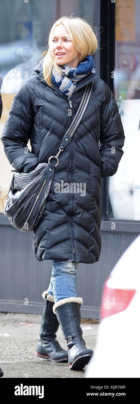 NEW YORK, New York - 21 GENNAIO: Naomi Watts e Liev Schreiber portarono i loro figli Sasha e Samuel al Children's Museum nel centro di Manhattan il 21 gennaio 2011 a New York. Persone: Naomi Watts Liev Schreiber Sasha Samuel Foto Stock