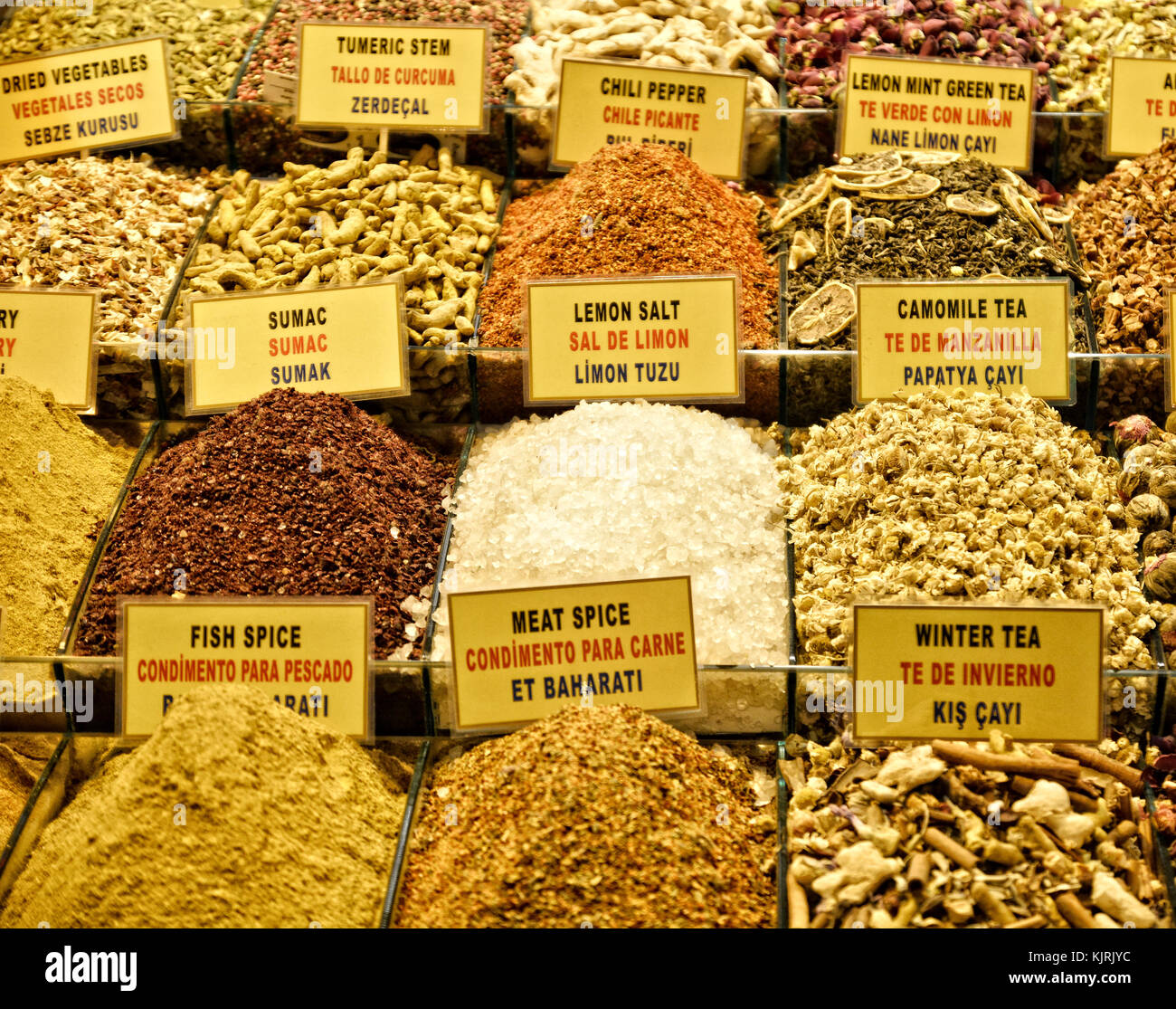 Le spezie e le erbe aromatiche Foto Stock