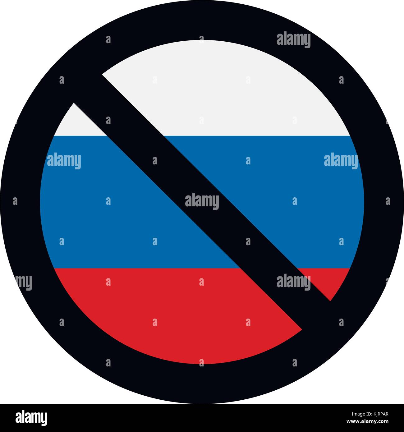 Divieto russia icona. embargo e pena, sanzioni economiche, la pena illustrazione vettoriale Illustrazione Vettoriale