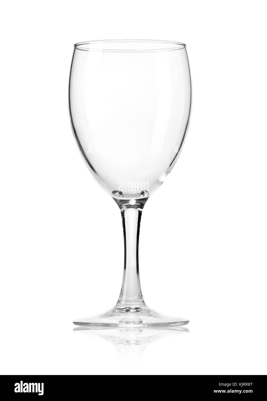 Vino vuote, vetro isolato su uno sfondo bianco. con percorso di clipping Foto Stock