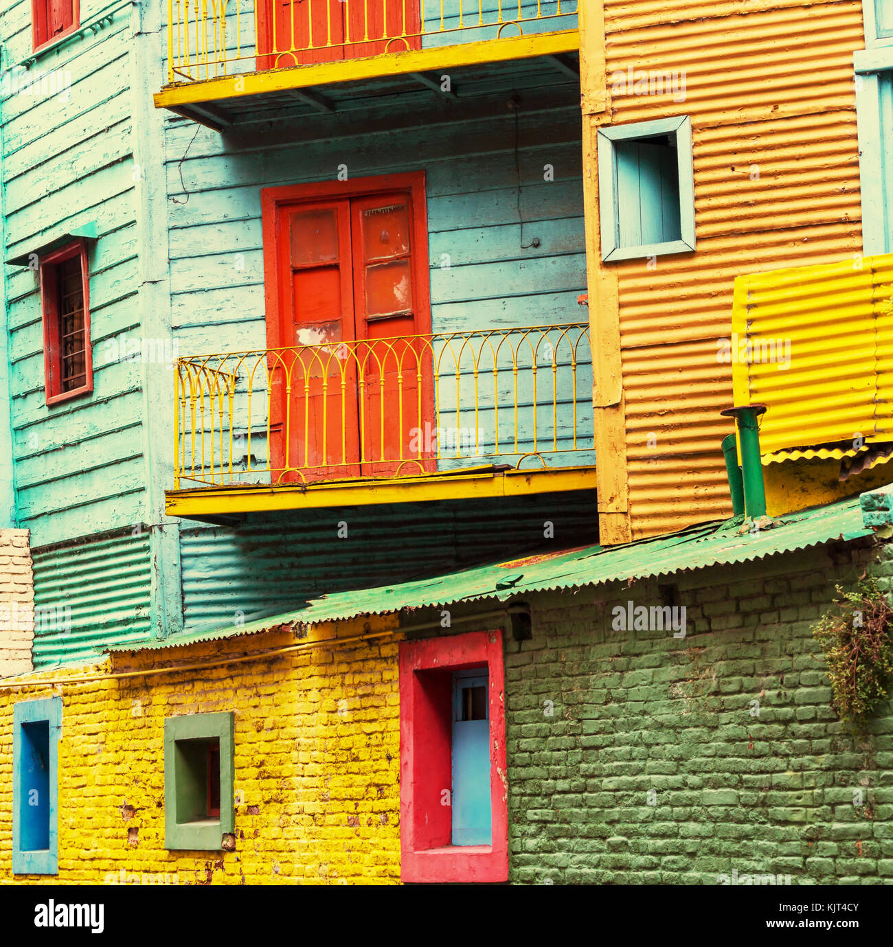 Colori luminosi di caminito a la boca quartiere di Buenos Aires Foto Stock