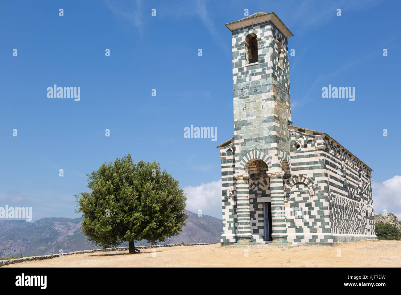 Punto di riferimento la chiesa di san michele de murato in Corsica, Francia Foto Stock