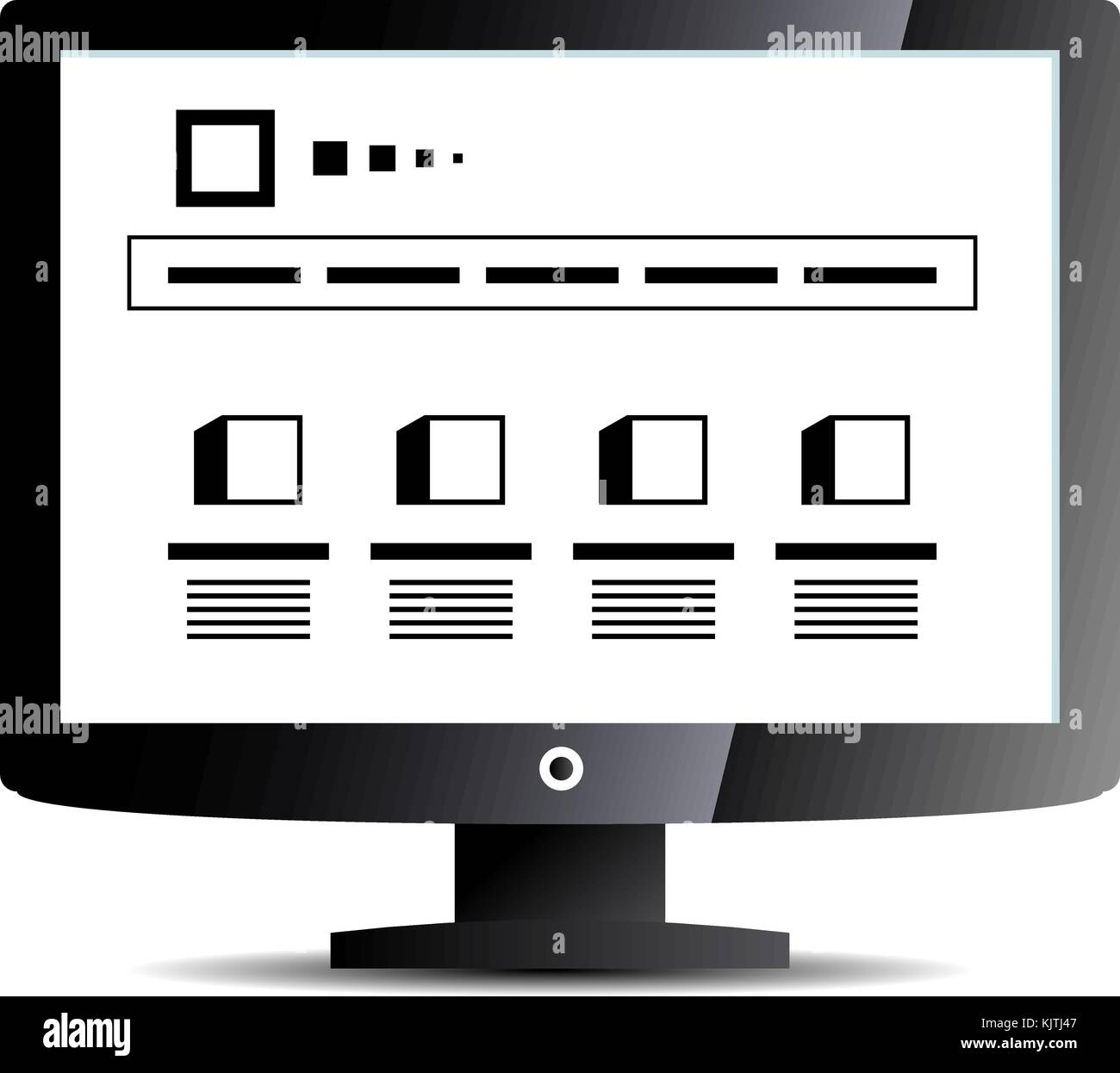 Monitor e posizionare per informazioni brochure Illustrazione Vettoriale