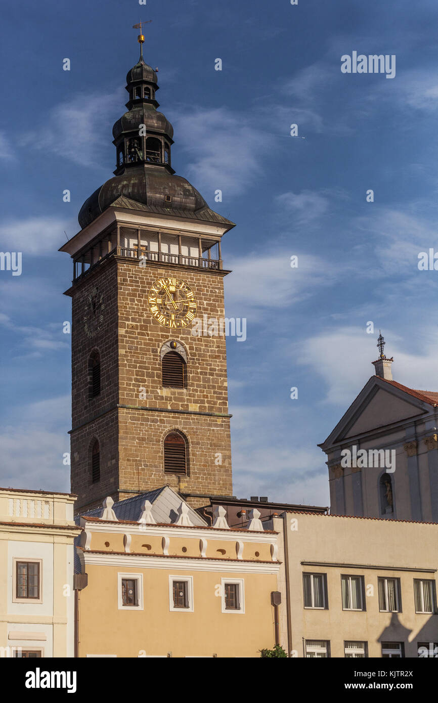 Torre Nera, Ceske Budejovice Repubblica Ceca, Europa Foto Stock