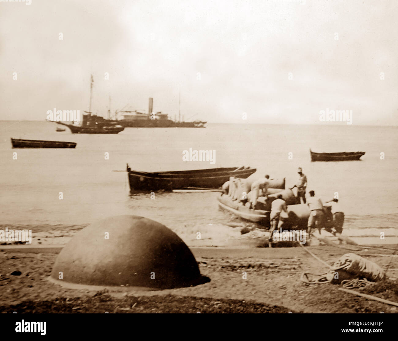 Spese di spedizione le balle di cotone da St Vincent inizio novecento Foto Stock
