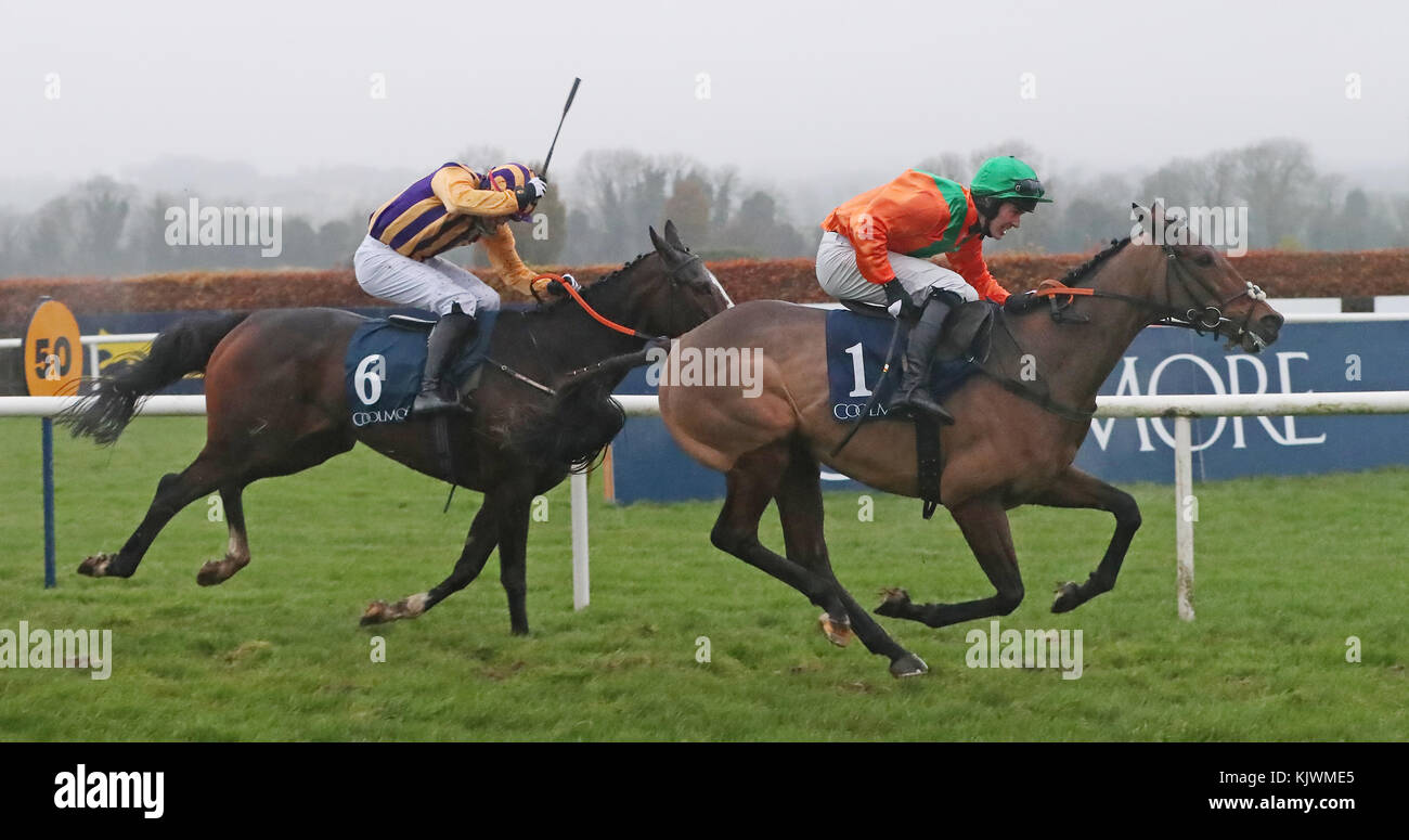 Cackerdancer guidato da Eoin o'Brien vince la Coolmore N.H. Sires Irish EBF Mares Flat Race presso l'ippodromo di Naven, County Meath, Irlanda. Foto Stock