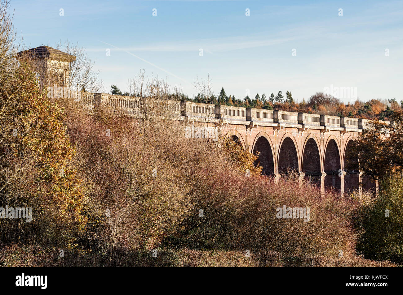 Ouse Valley il viadotto in West Sussex crogiolarsi nella luce del sole autunnale Foto Stock