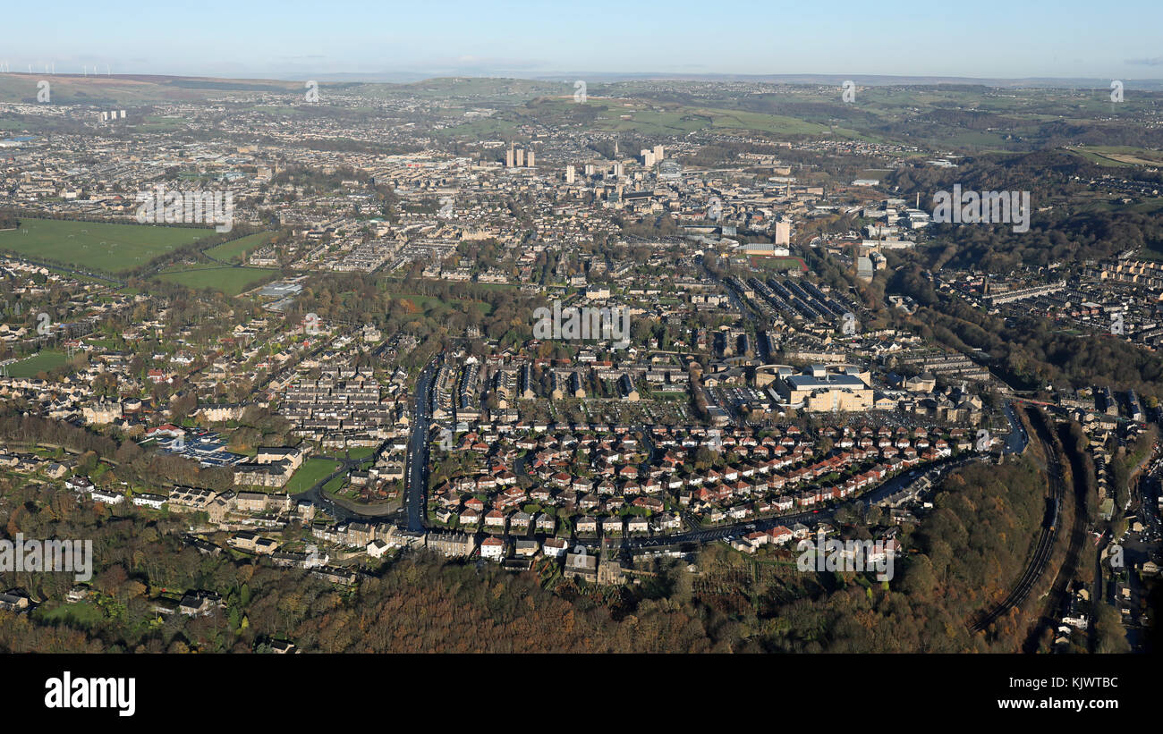 Vista aerea di Halifax, West Yorkshire, Regno Unito Foto Stock