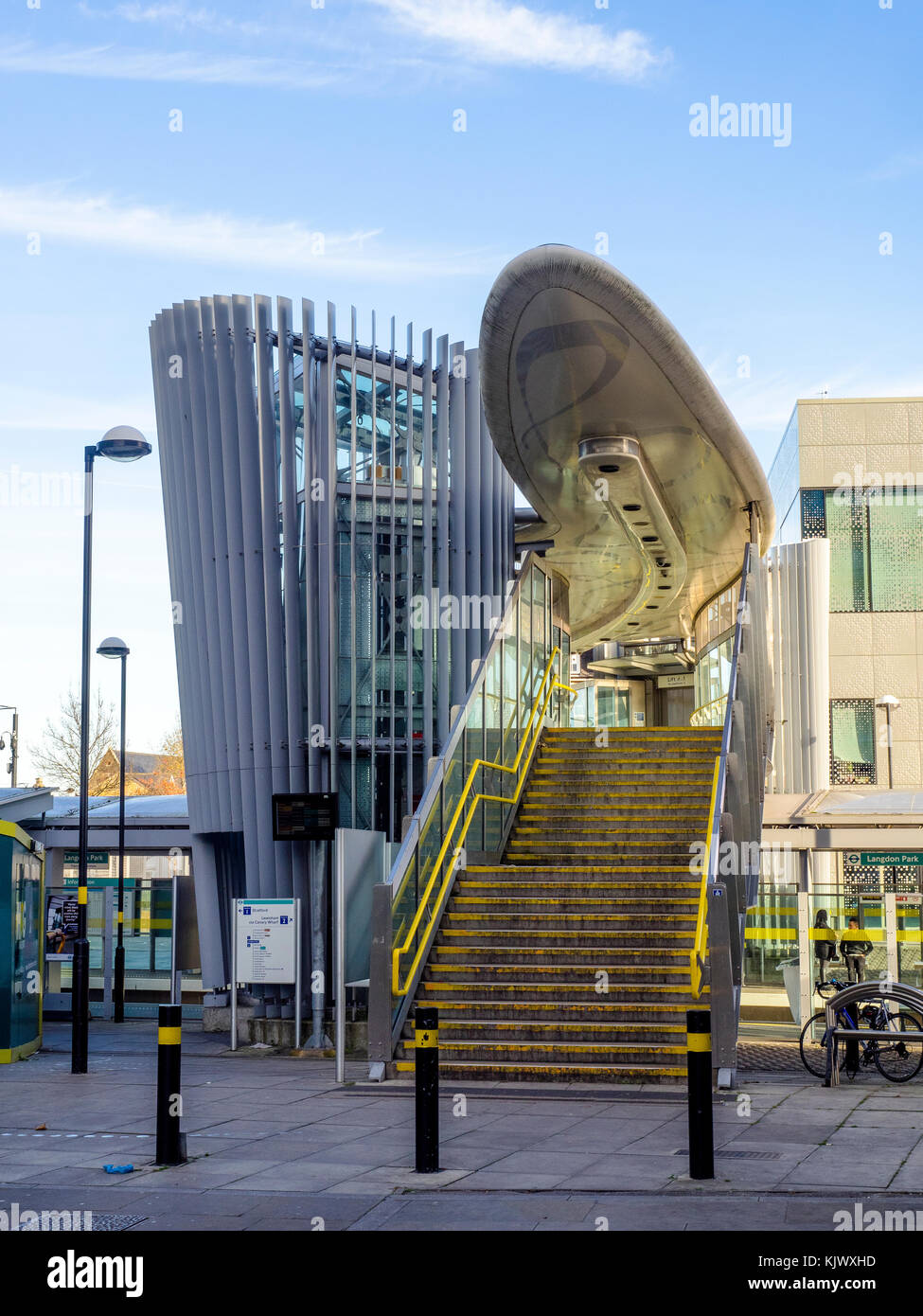 Stazione DLR Langdon Park - Londra, Inghilterra Foto Stock