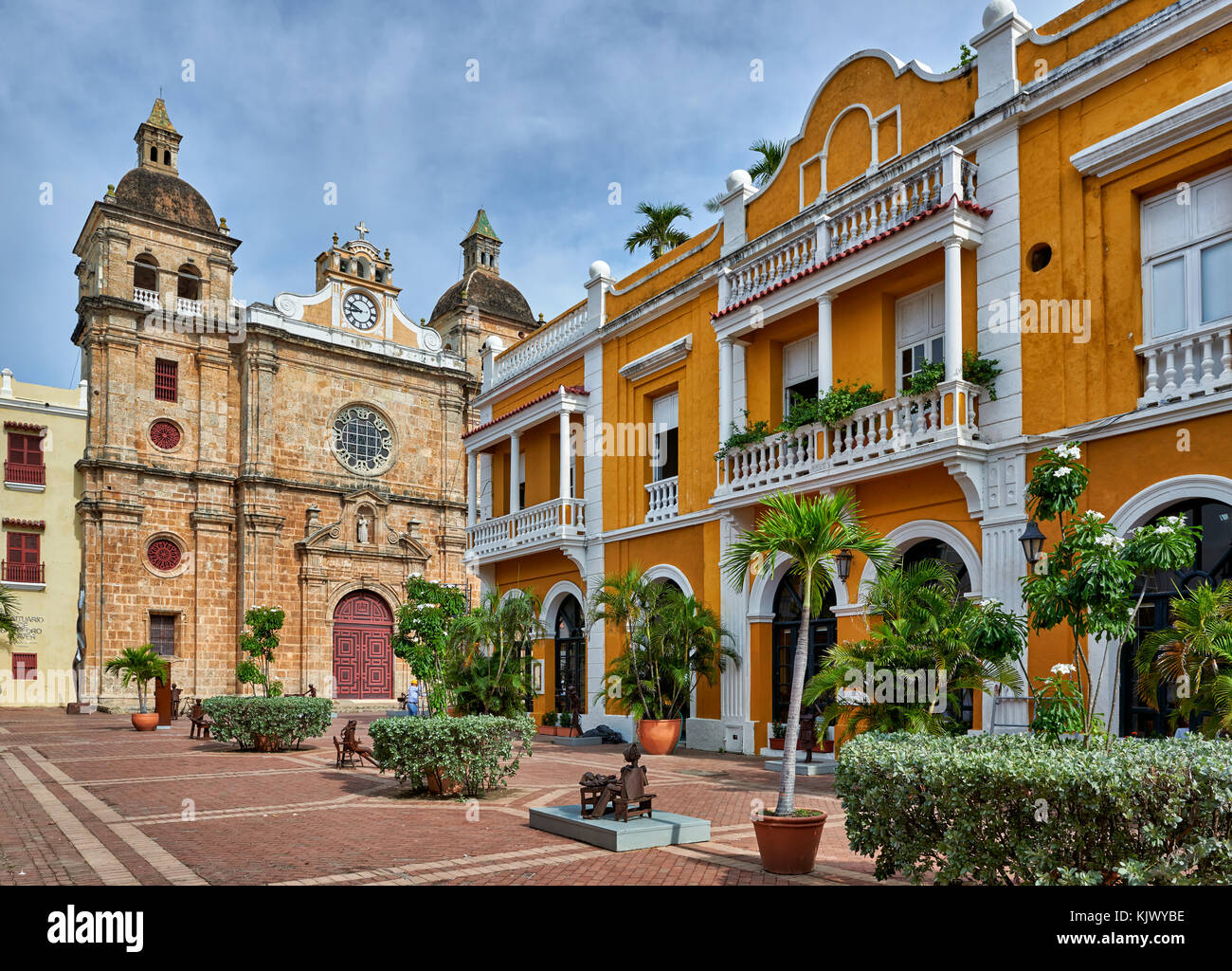 La Iglesia de San Pedro Claver, Cartagena de Indias, Colombia, Sud America Foto Stock