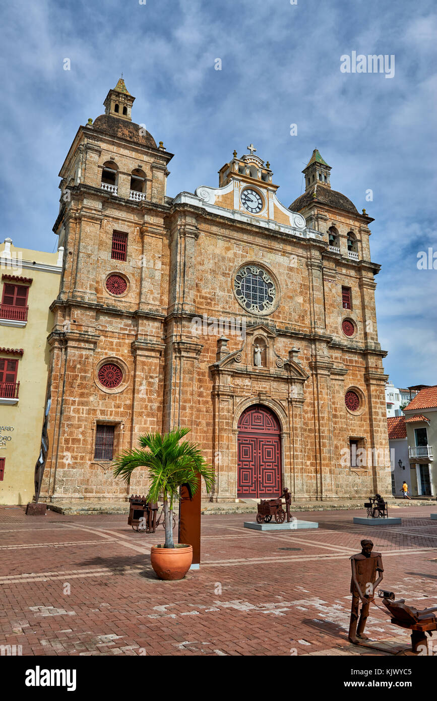 La Iglesia de San Pedro Claver, Cartagena de Indias, Colombia, Sud America Foto Stock