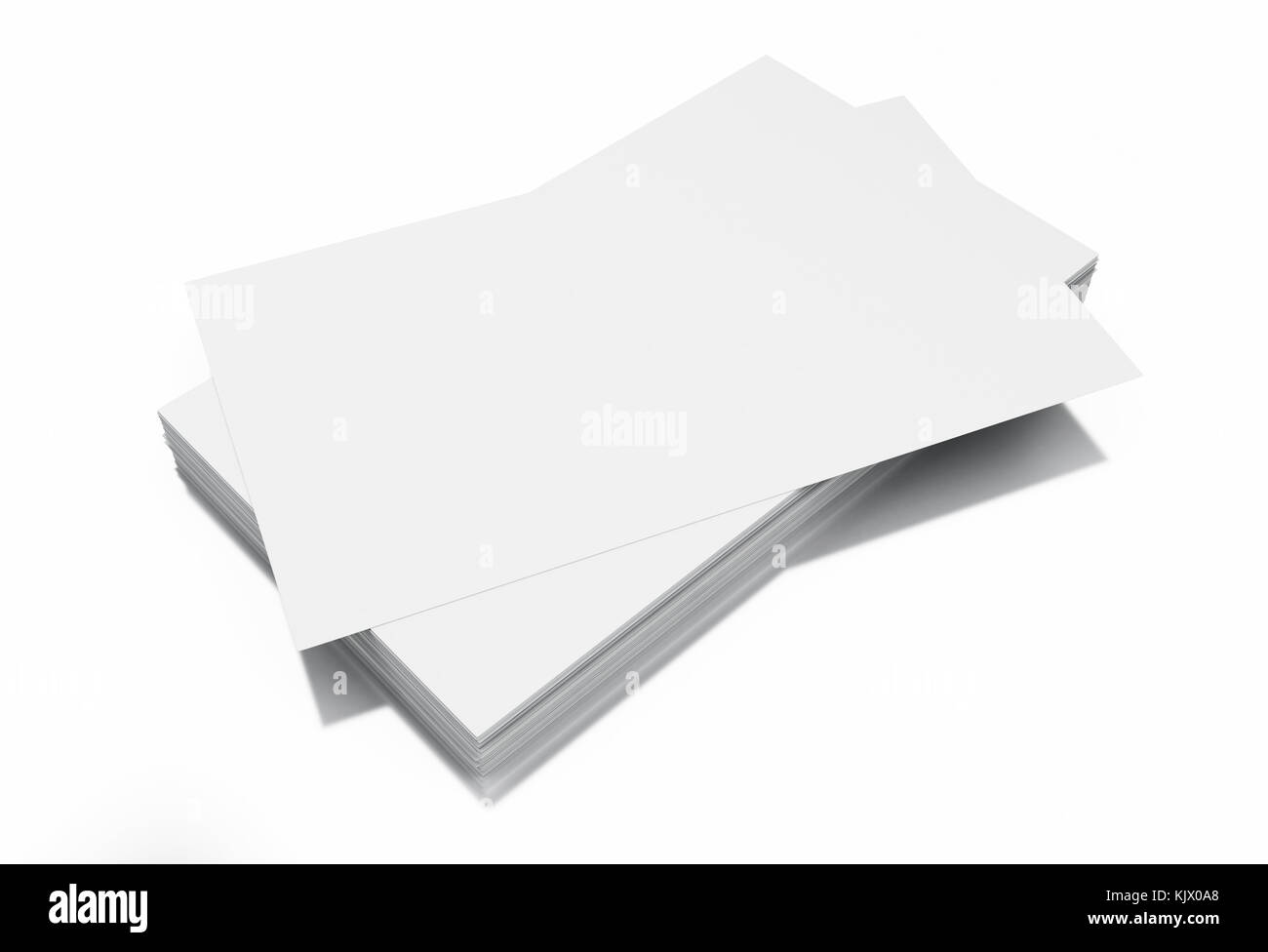 3d illustrazione. stack di blank business cards. mock up per il tuo design isolati a sfondo bianco Foto Stock