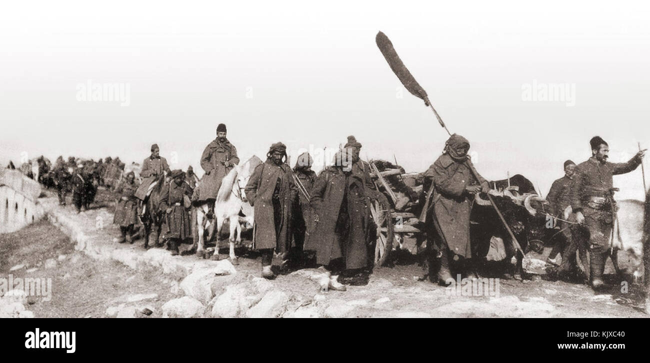 Ottoman ritirata da Lule a Burgas Chataldja Foto Stock