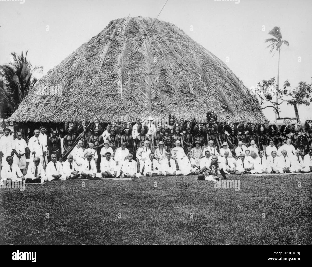 I rappresentanti del parlamento di Samoa, Samoa Occidentali, ca 1925 Foto Stock